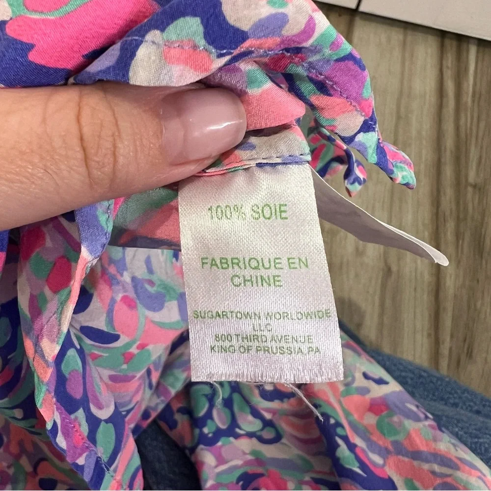 Lilly Pulitzer Elsa Silk Long Sleeve Blouse